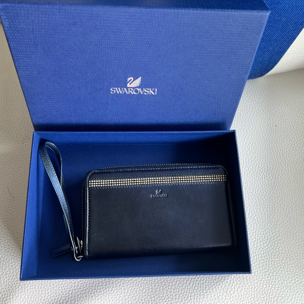 Swarovski Black and Silver Clutch with Wristlet